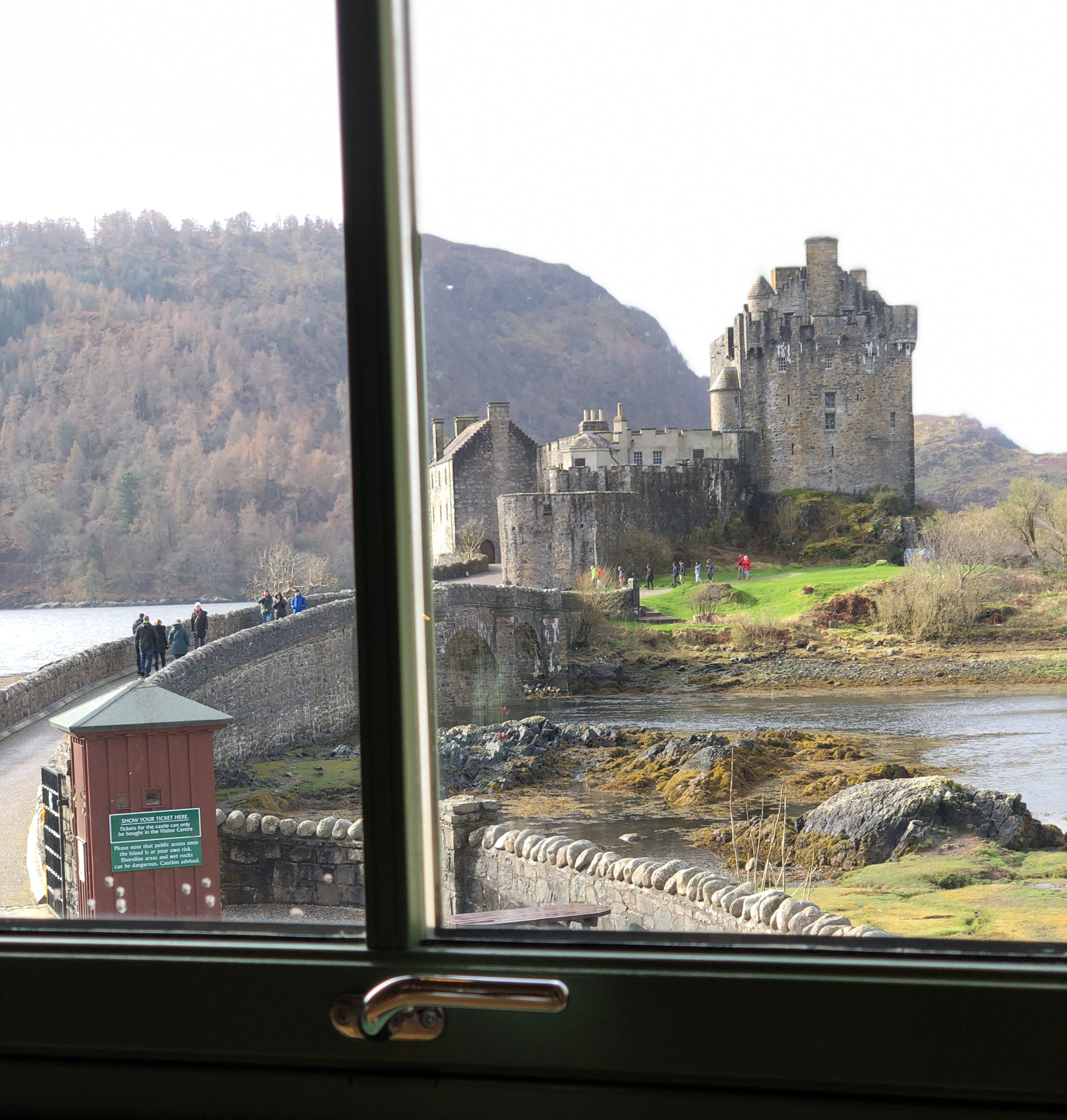 The view from the restaurant at Eilean Donan Castle