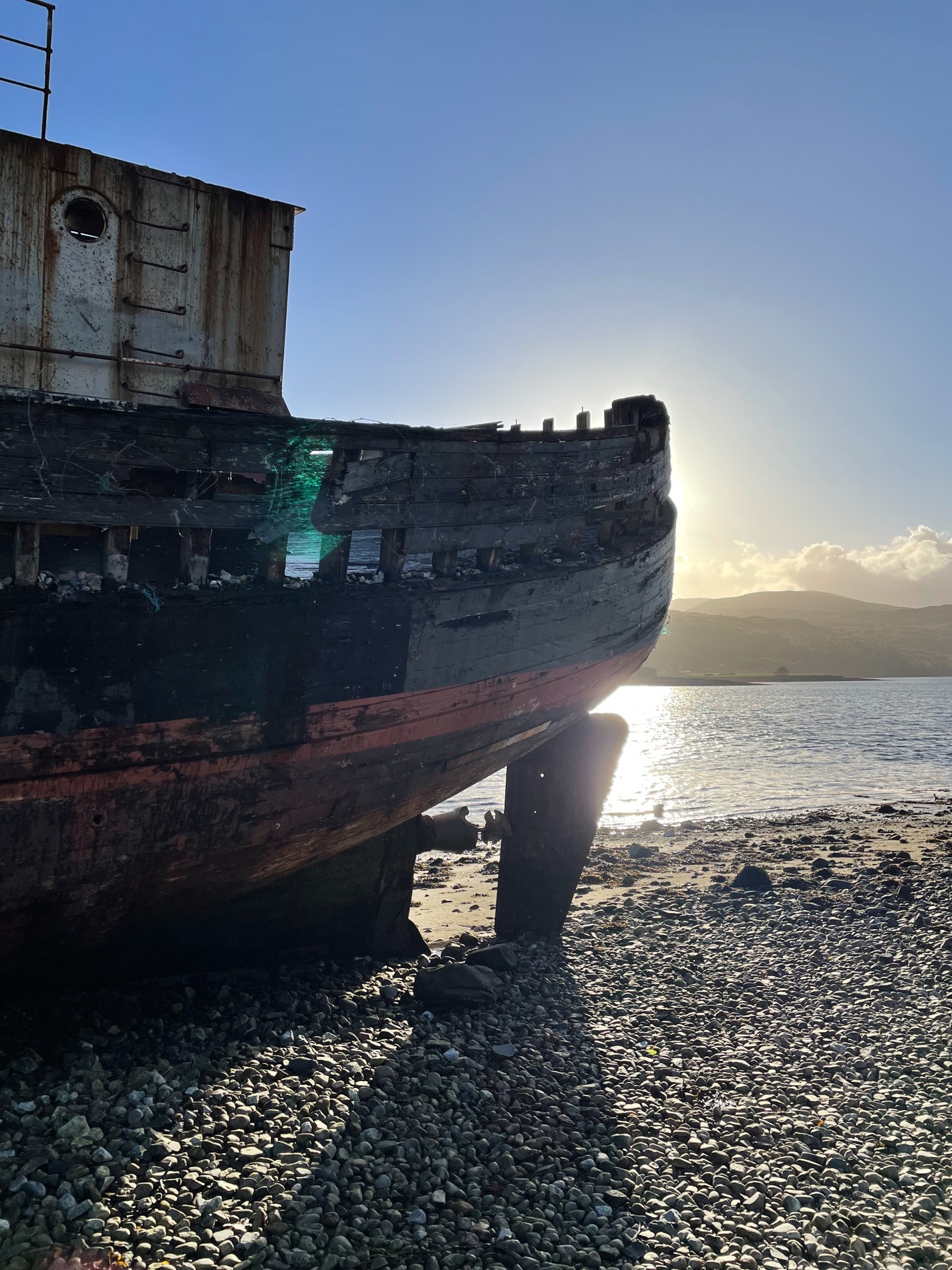 The Corpach Shipwreck in the golden hour